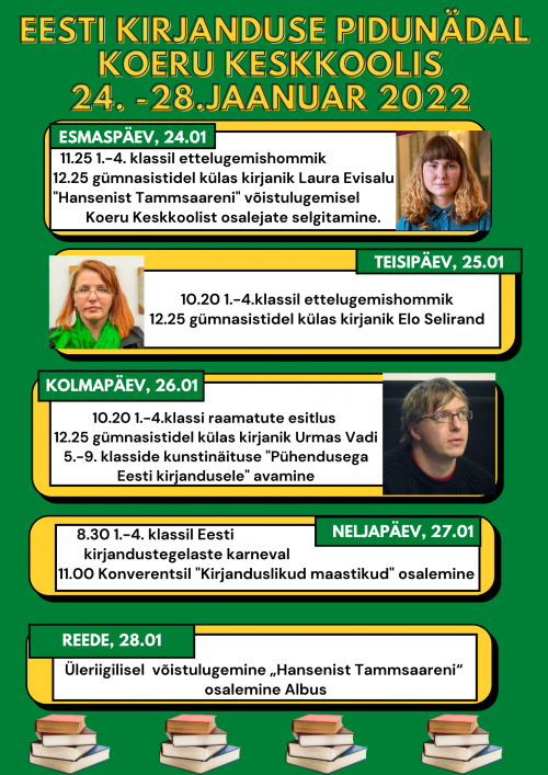 Koeru Keskkool tähistab Eesti kirjanduse pidunädalat
