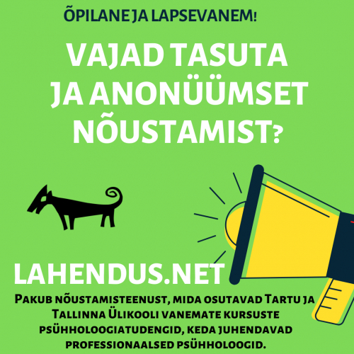 Nõustamisteenus õpilastele ja lastevanematele